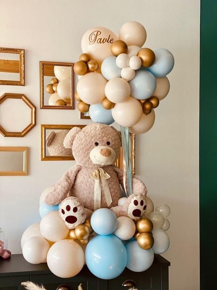 bouquet color pastel con oso
