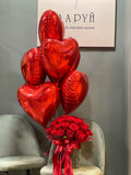 ramo de rosas con globos