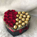 caja de bombones con rosas
