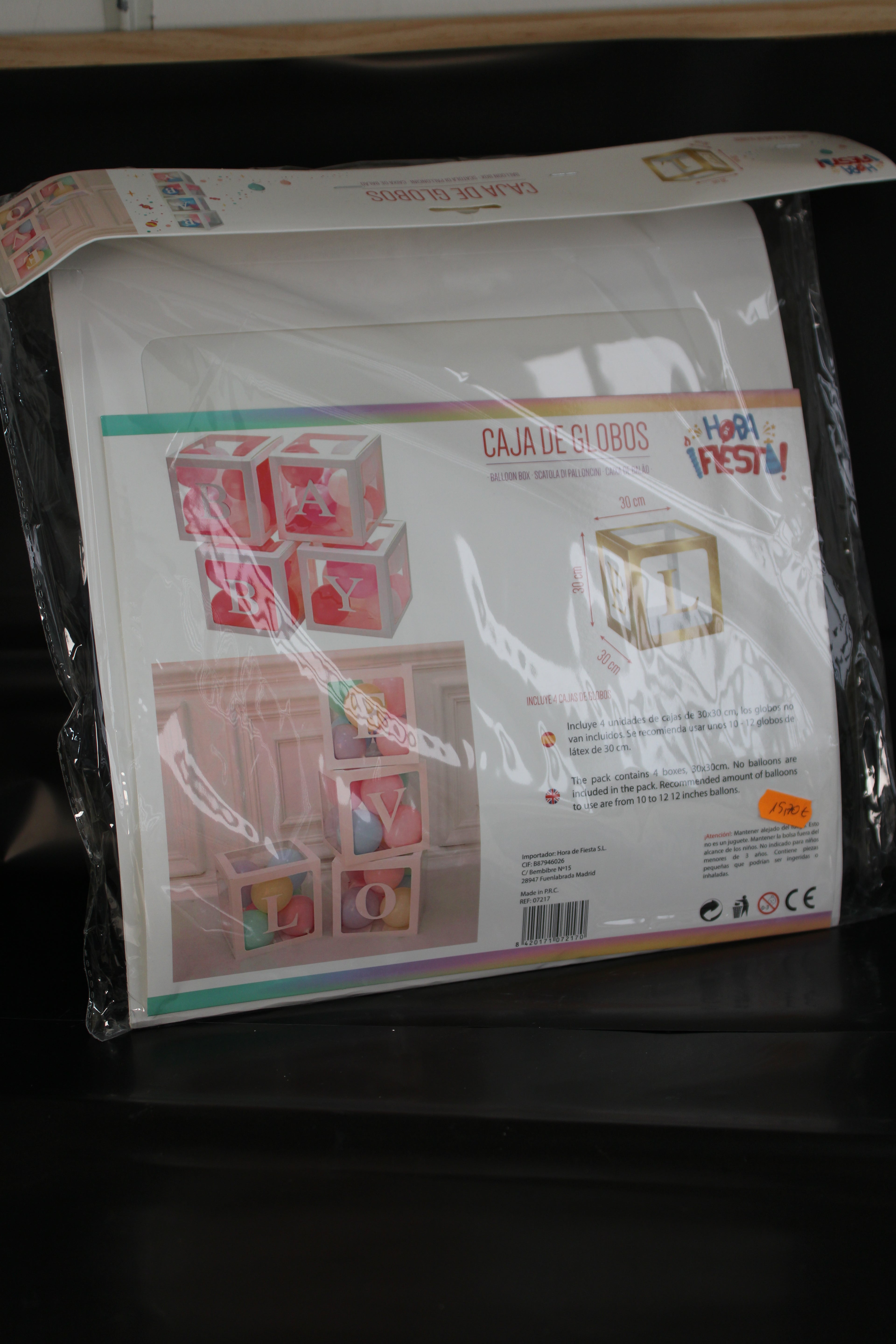 caja para globo baby