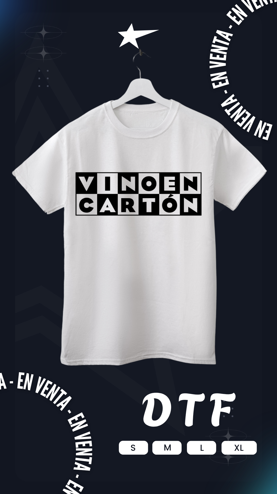 Camiseta DTF Vino en carton