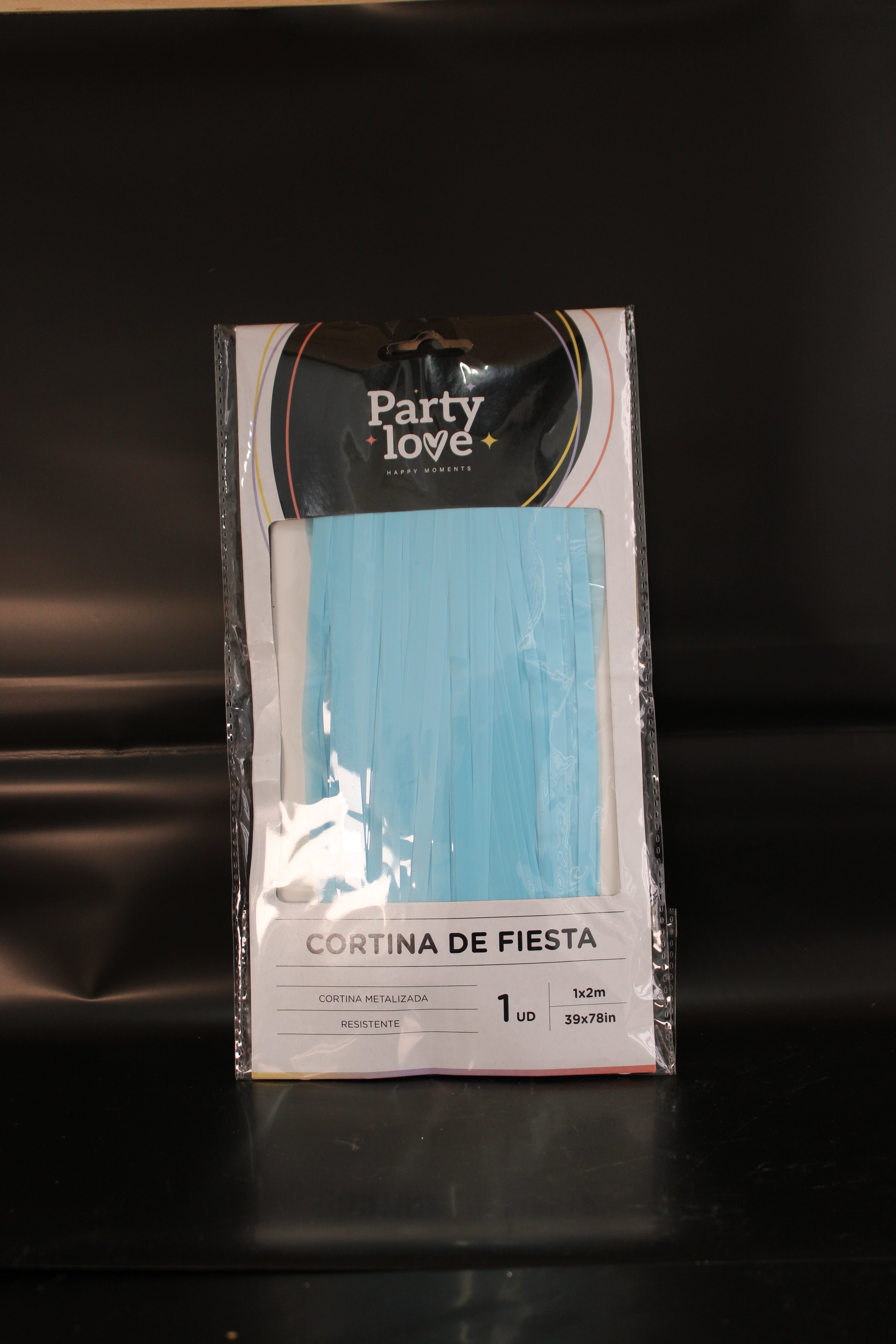 Cortina azul pastel