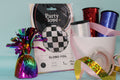 Globo foil cuadrados blancos y negros  45cm