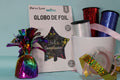 Globo foil estrella feliz cumpleaños negra 45 cm