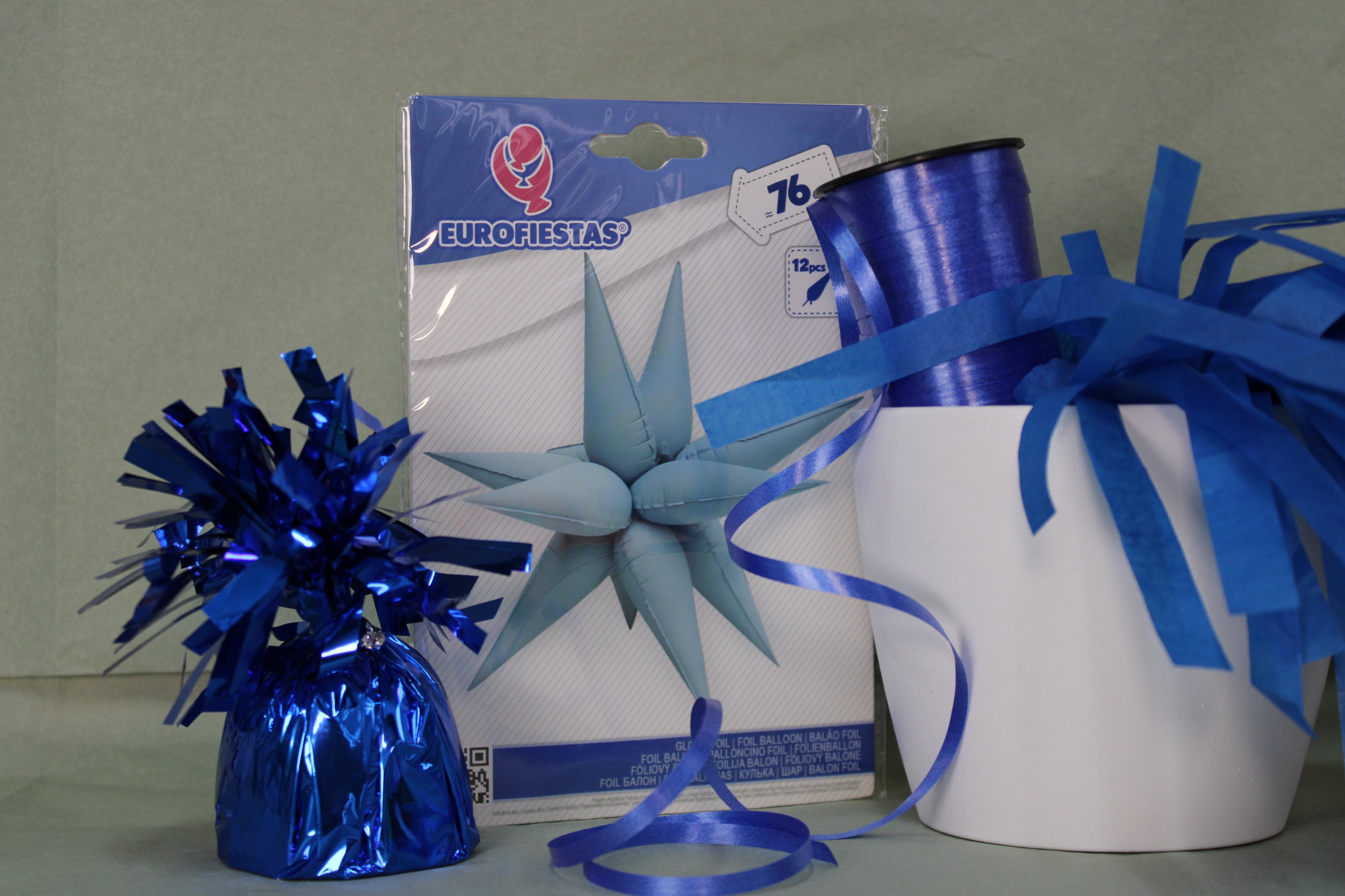 Globo foil estrella multipuntas azul pastel 76cm