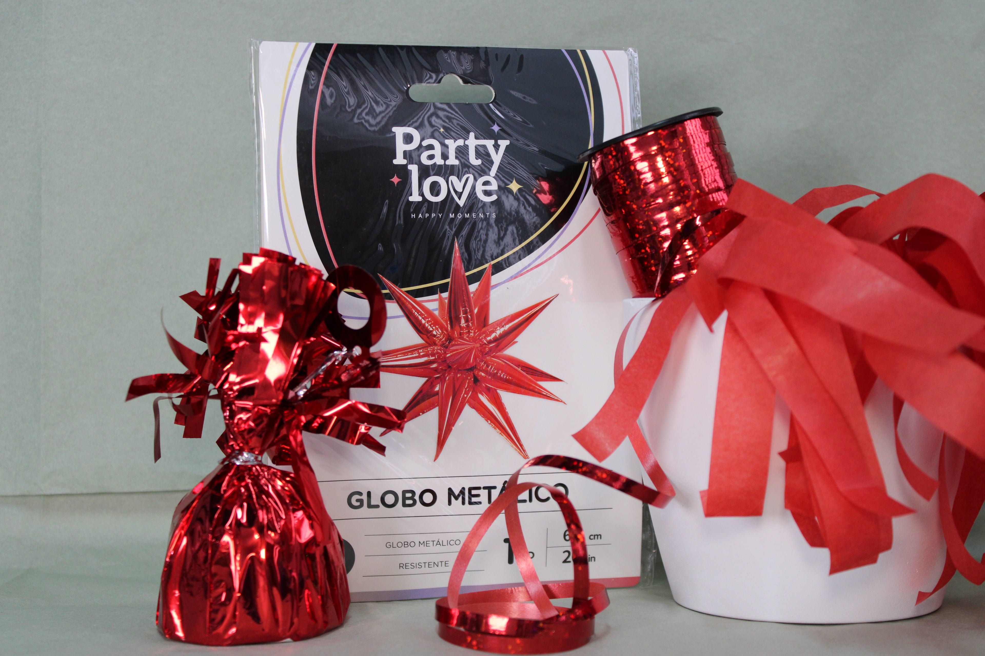 Globo foil estrella multipuntas rojo 66cm
