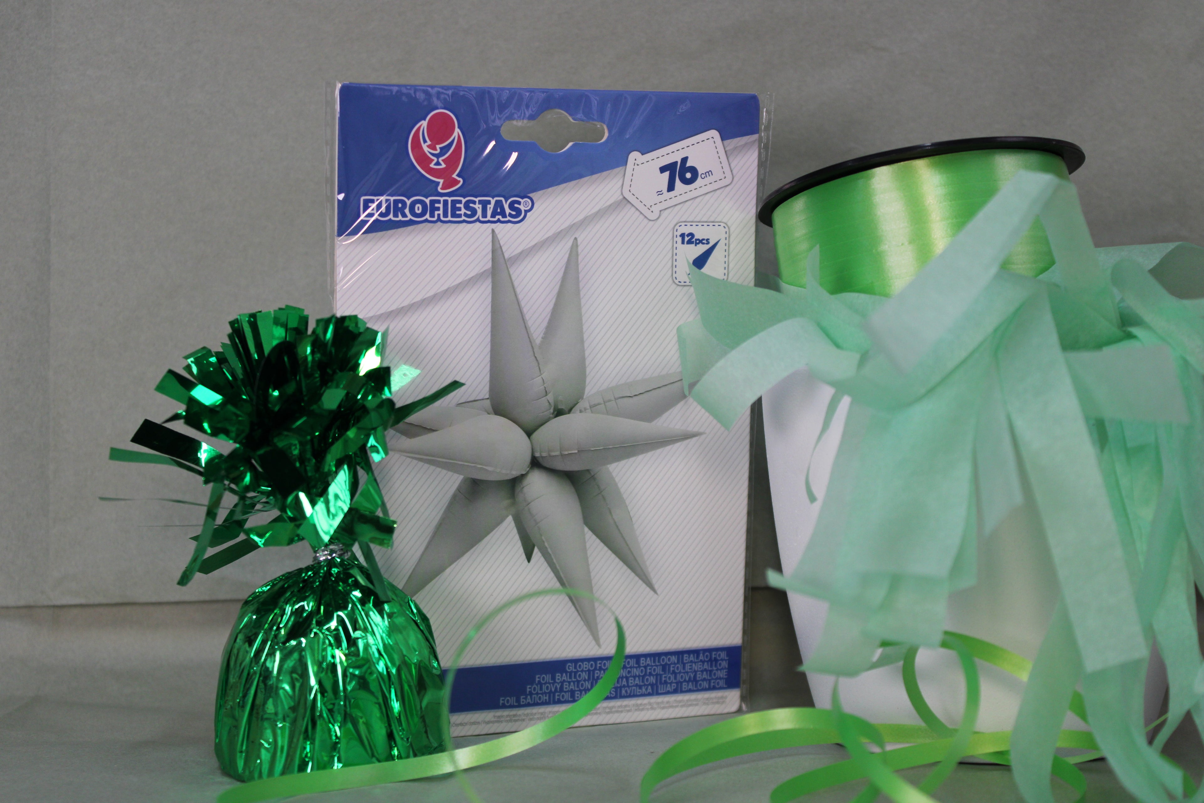 Globo foil estrella multipuntas verde pastel 76cm