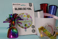Globo foil feliz cumpleaños redondo blanco y dorado 45 cm
