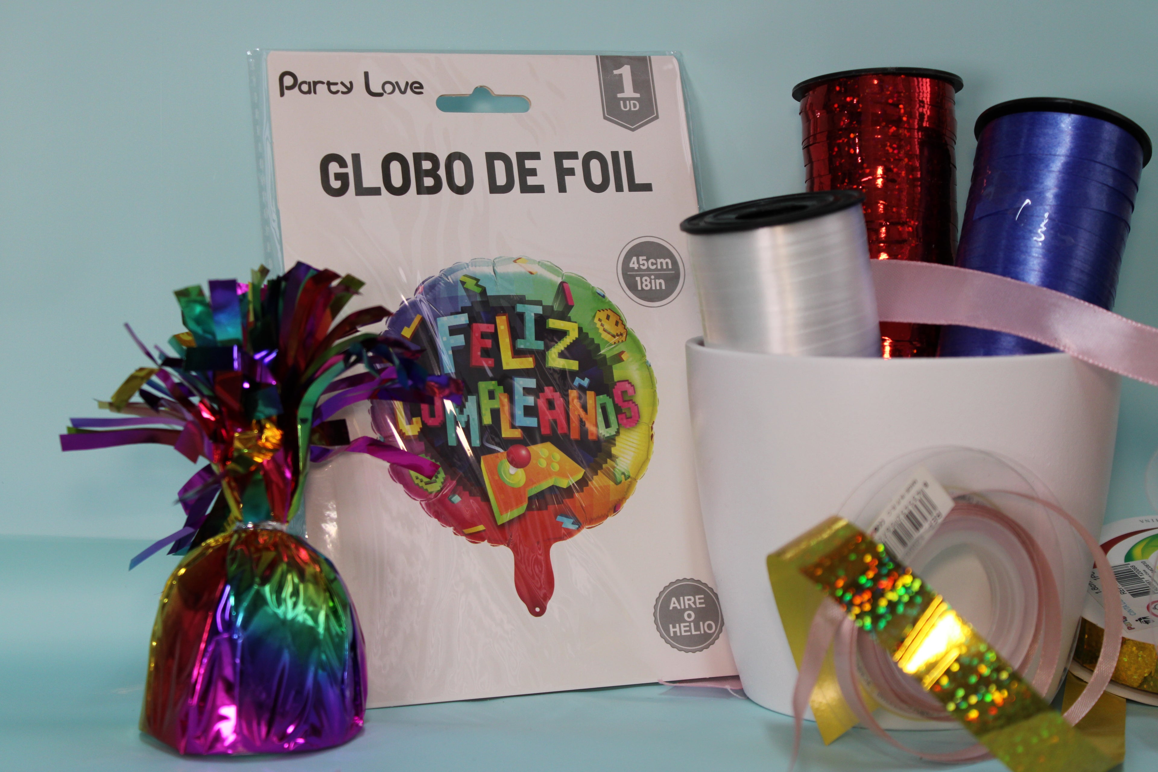 Globo foil feliz cumpleaños redondo game 45 cm