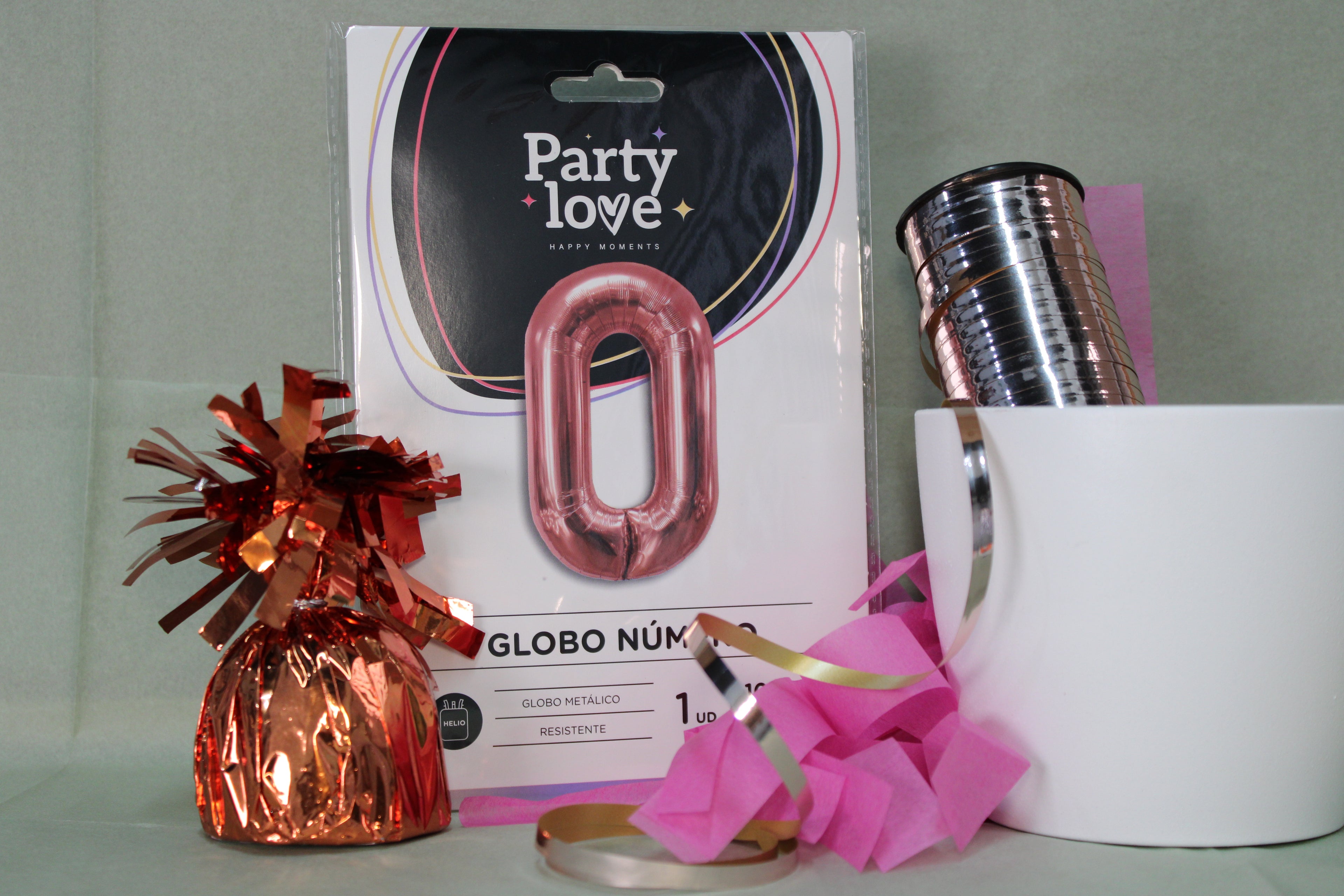 Globo foil numero 0 oro rosa 100cm