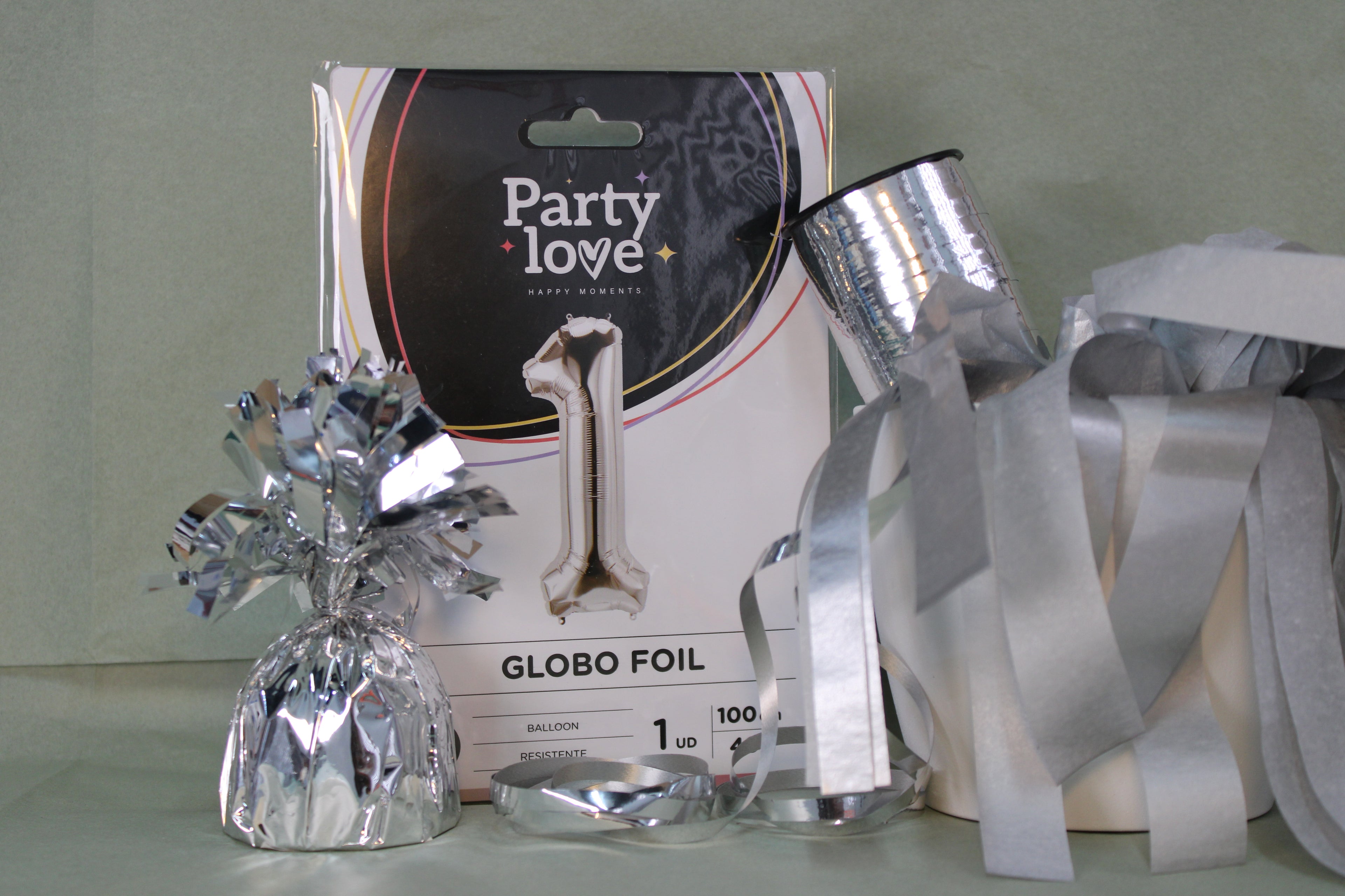 globo foil numero 1 plata 100cm