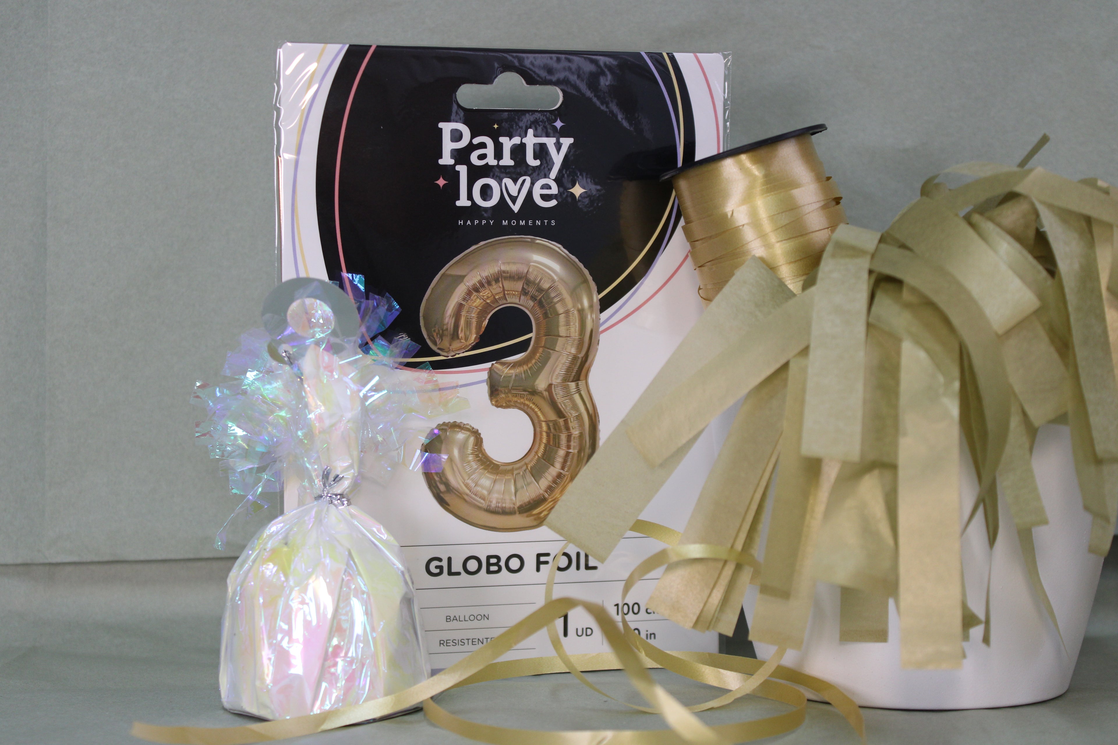 Globo foil numero 3 dorado 100cm