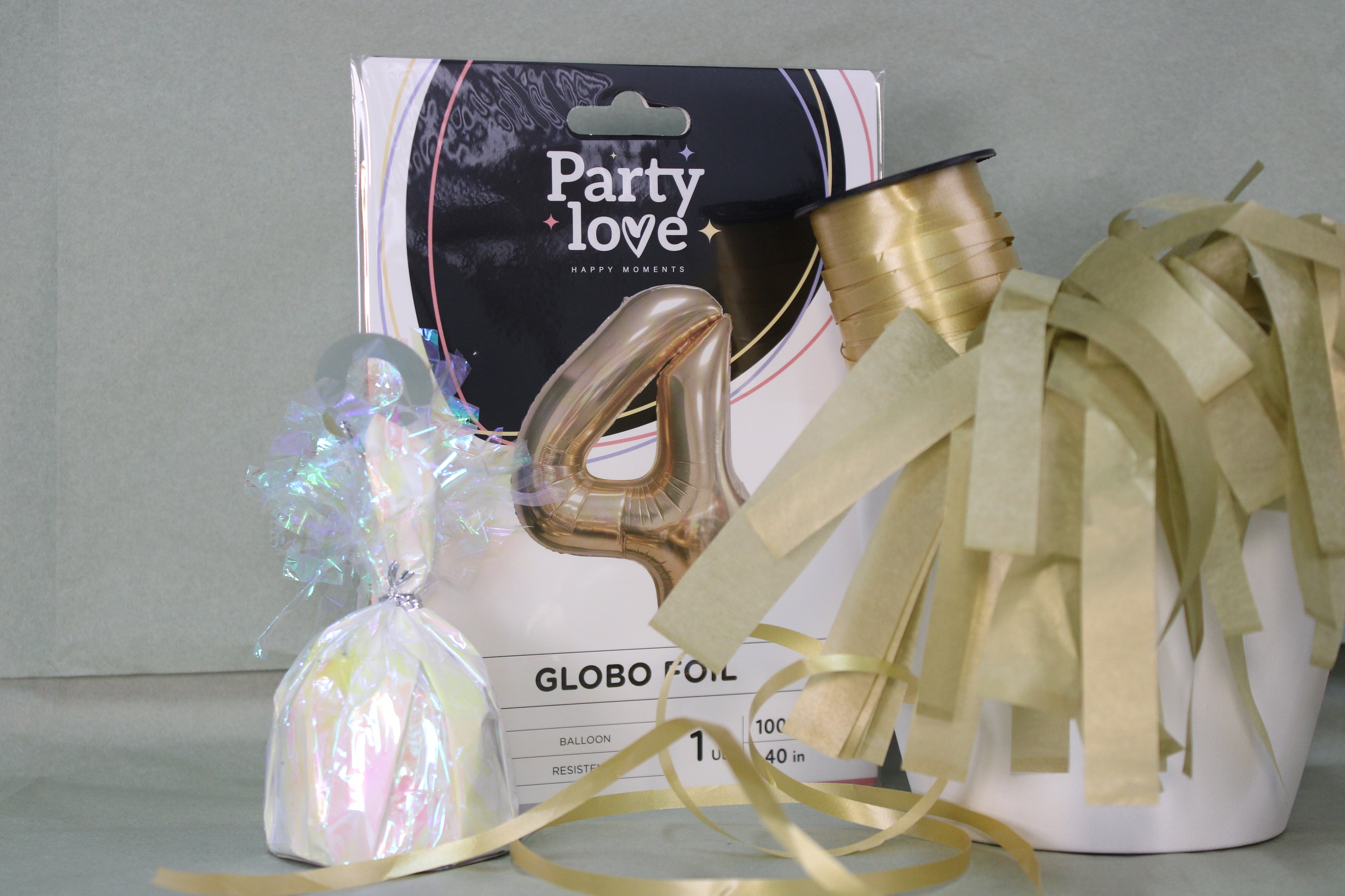Globo foil numero 4 dorado 100cm