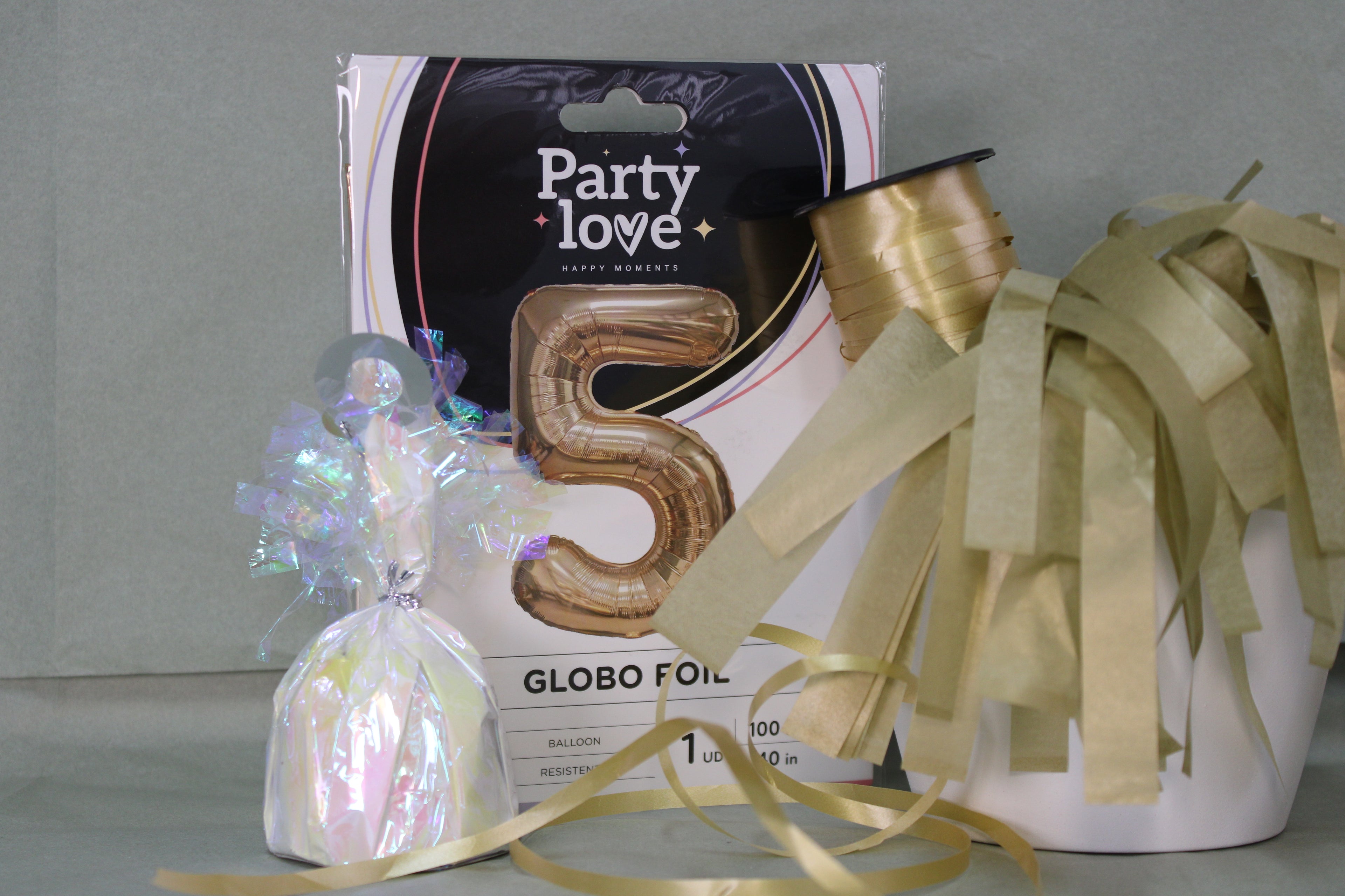 Globo foil numero 5 dorado 100cm