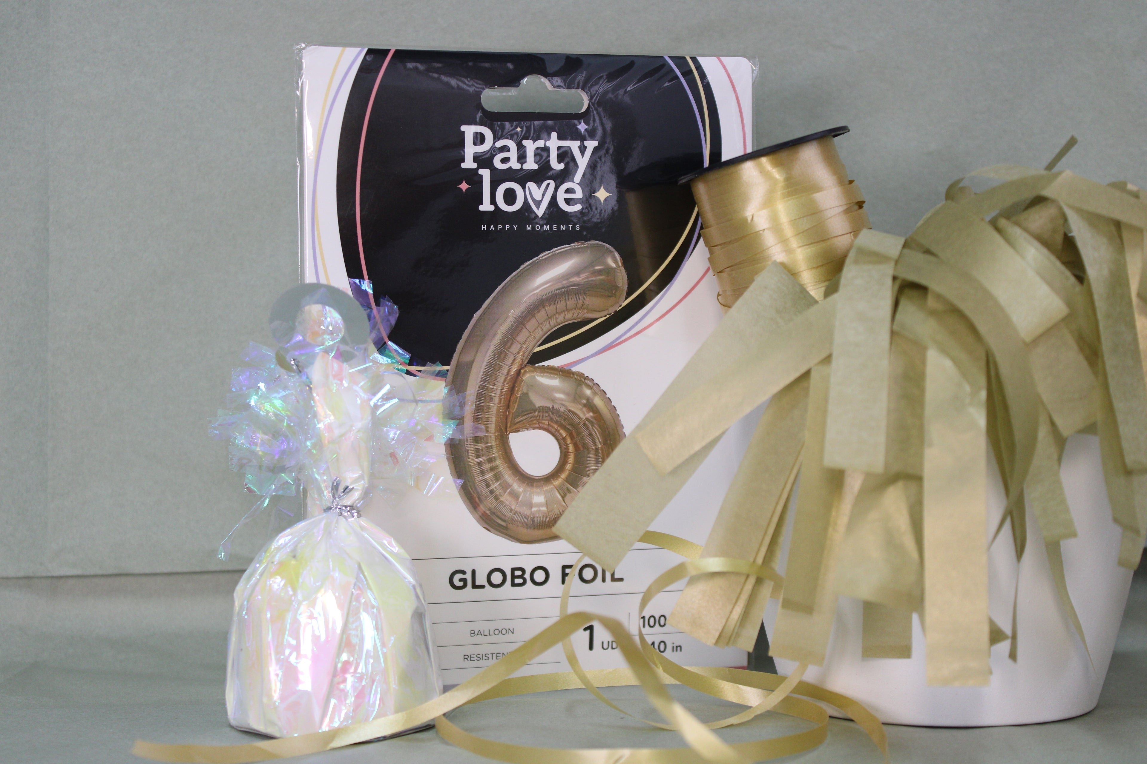 Globo foil numero 6 dorado 100cm