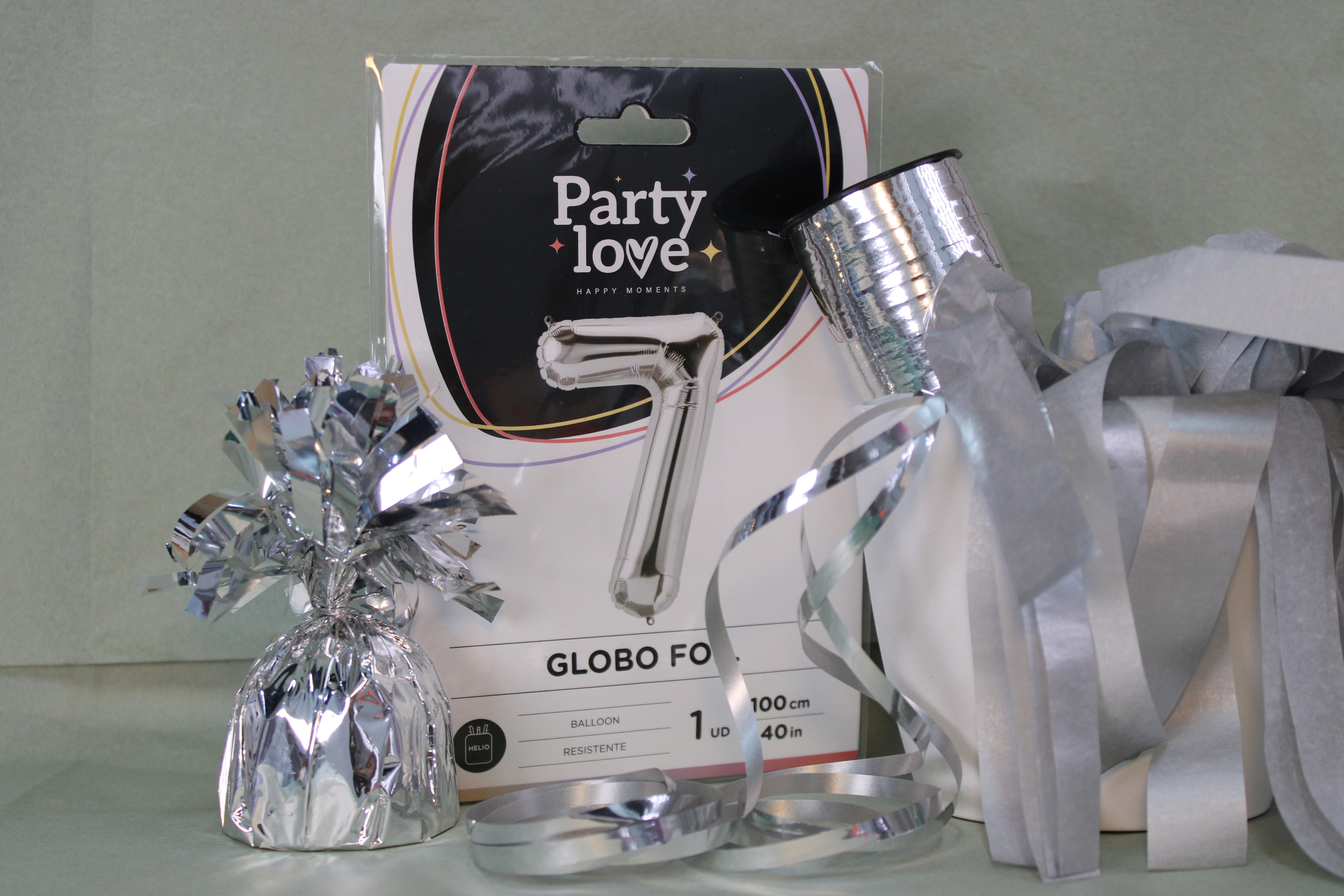 Globo foil numero 7 plata 100cm