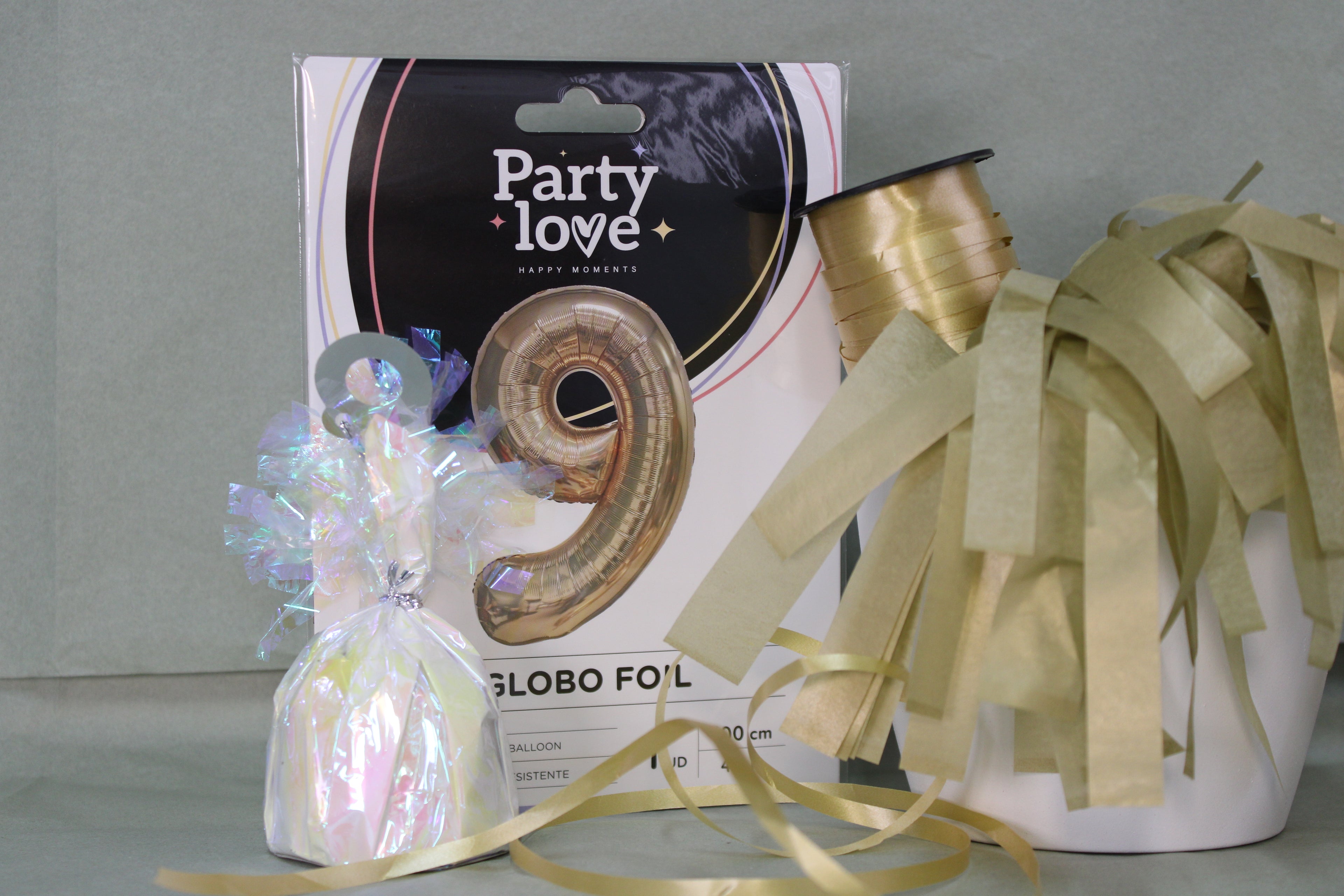Globo foil numero 9 dorado 100cm