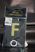 Guirnalda purpurina feliz cumpleaños negra
