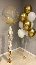 kit de globo burbuja mas ramo de globos de latex