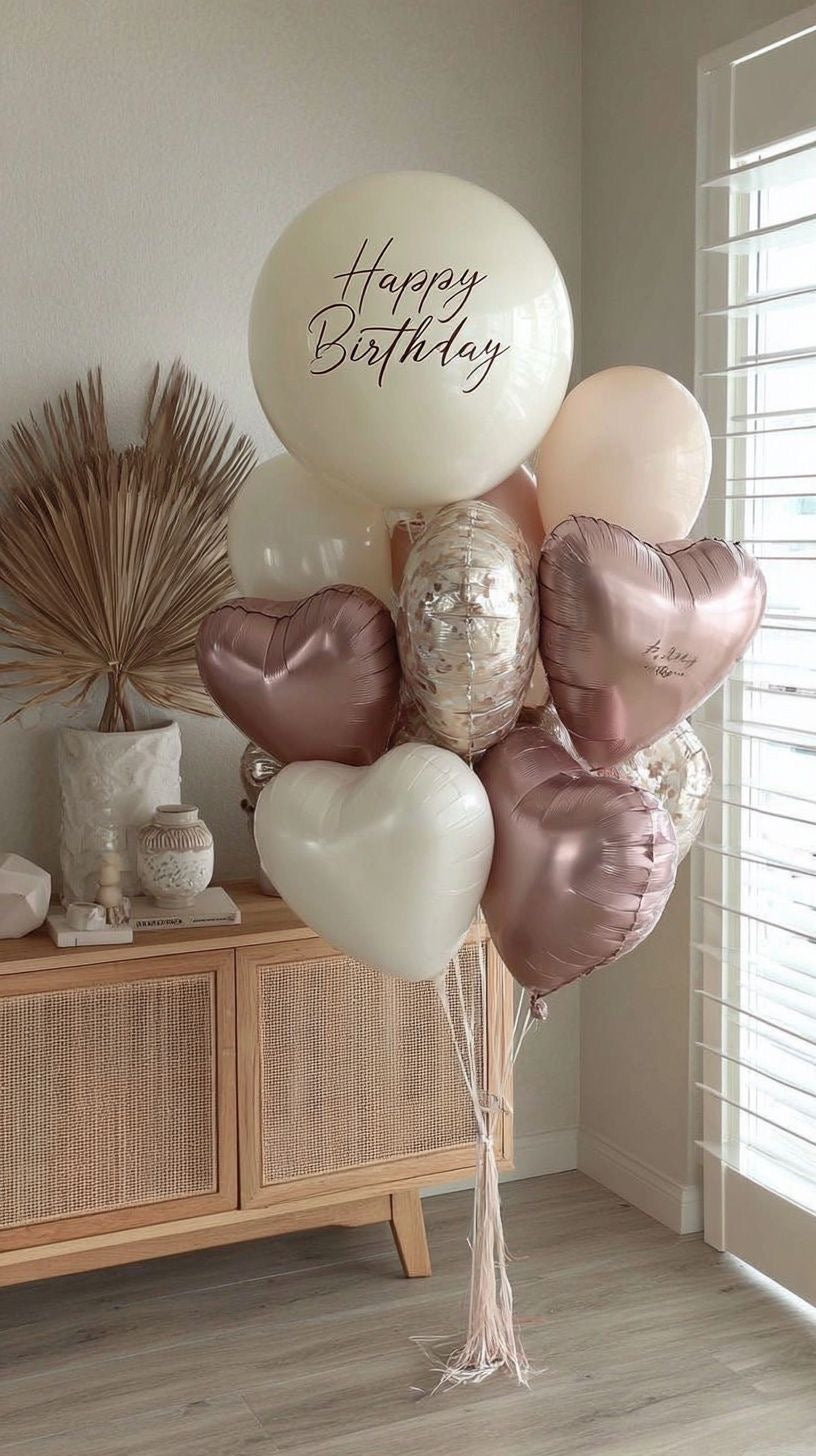 Ramo de globos latex y foil personalizados