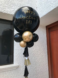 ramo de globos con vinilo y flocos
