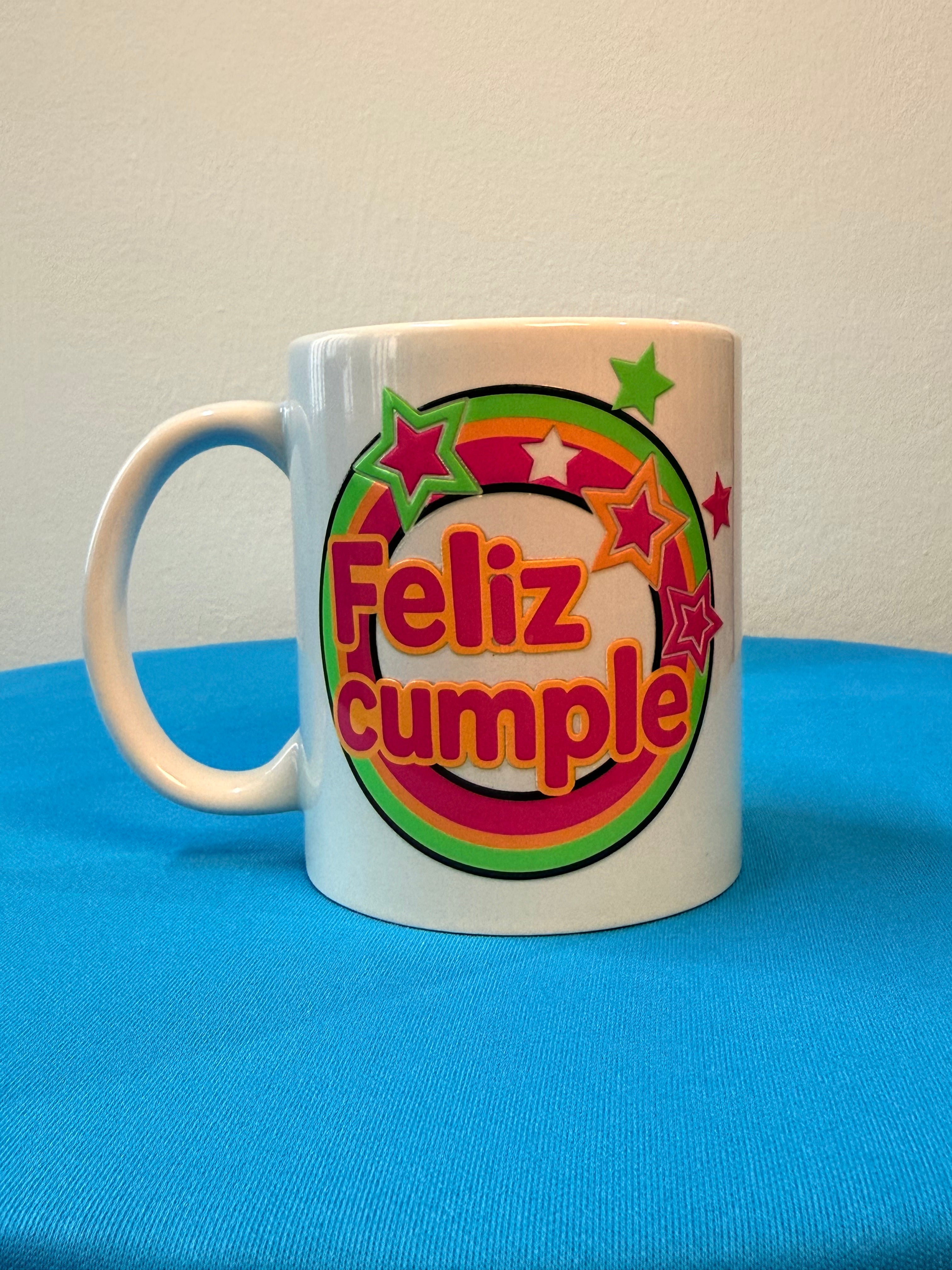 Taza Feliz Cumpleaños DTF UV