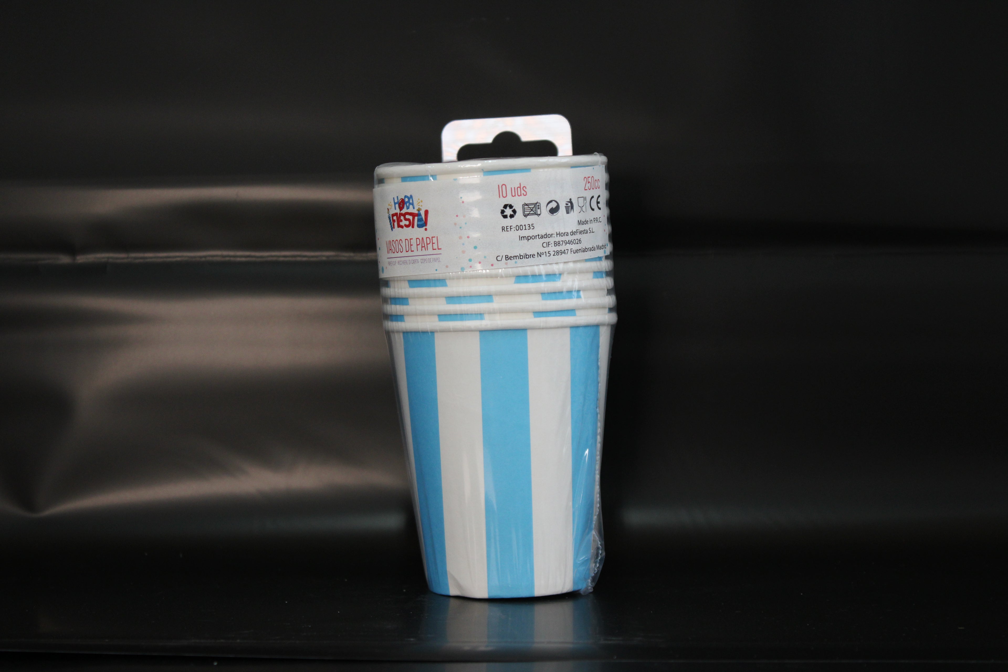 Vaso raya azules