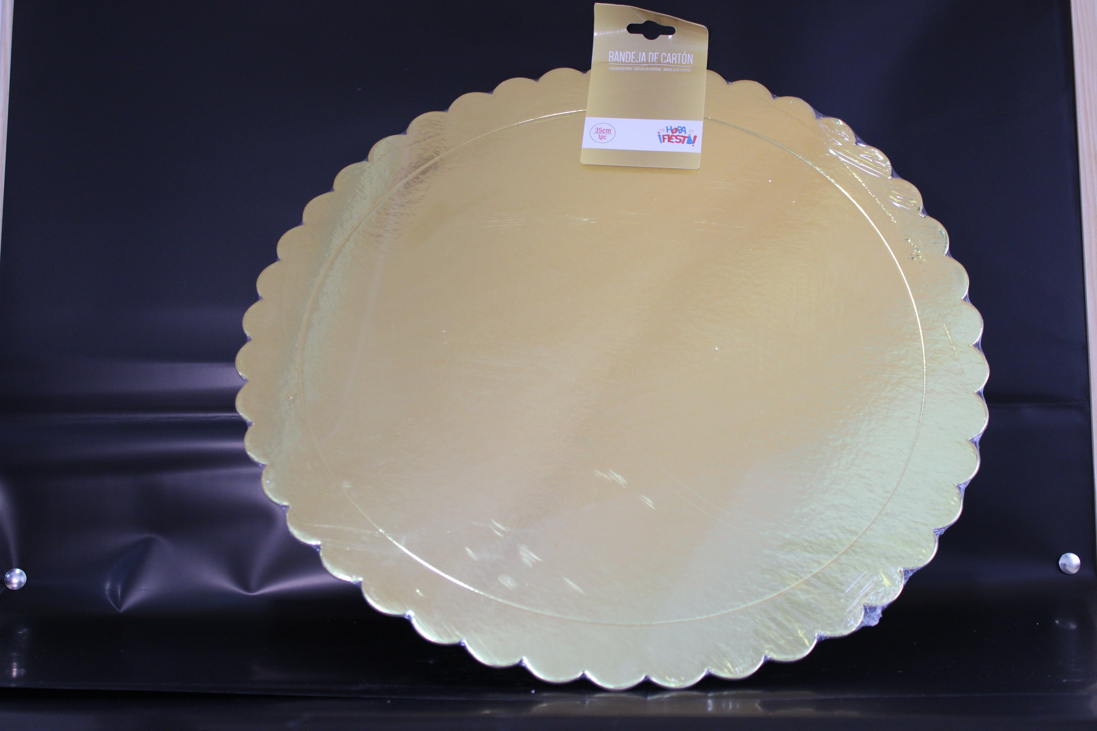 bandeja de carton dorada 45cm