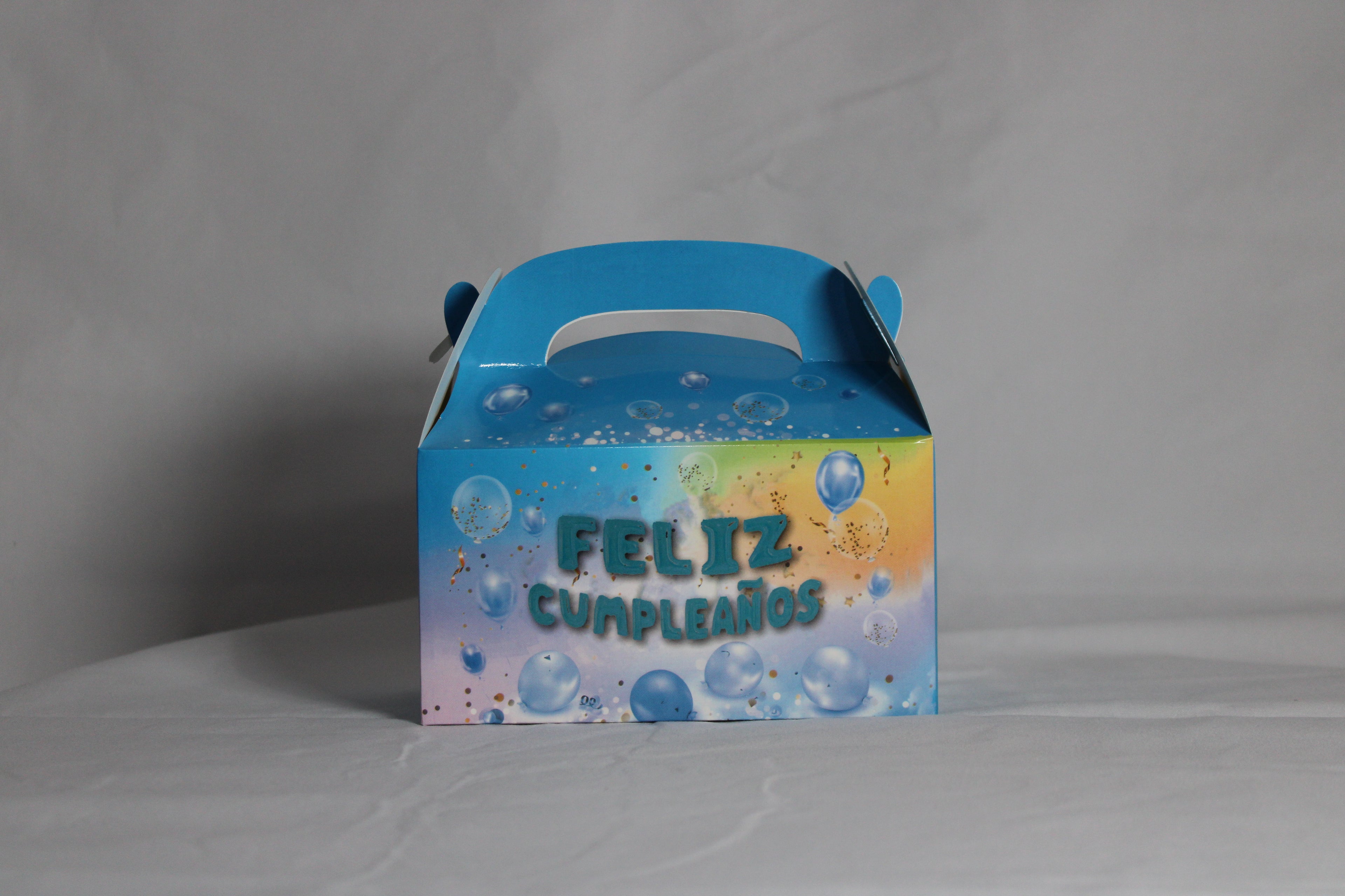 caja de carton para Cotillón feliz cumpleaños