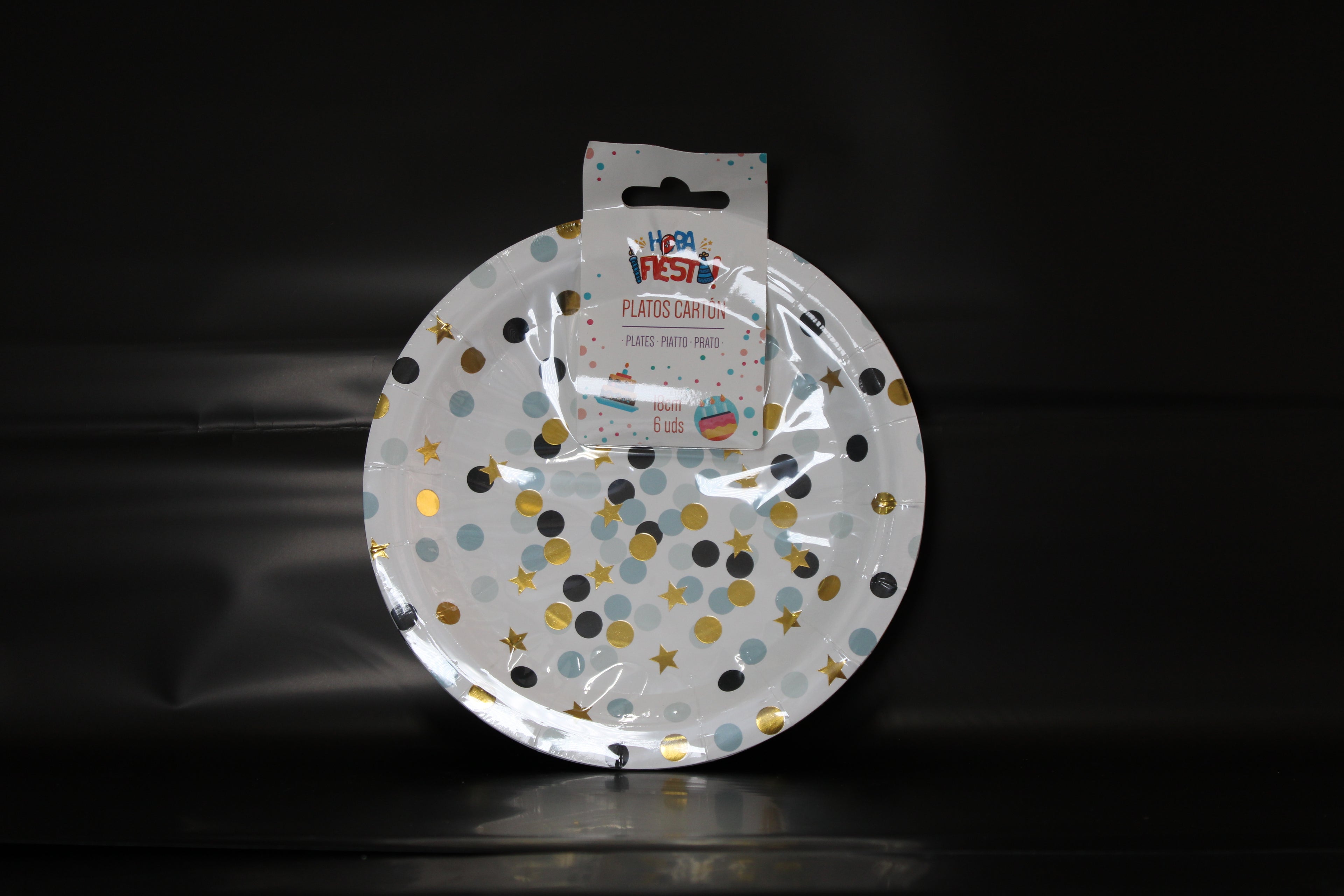 plato lunares Negro dorado 18cm