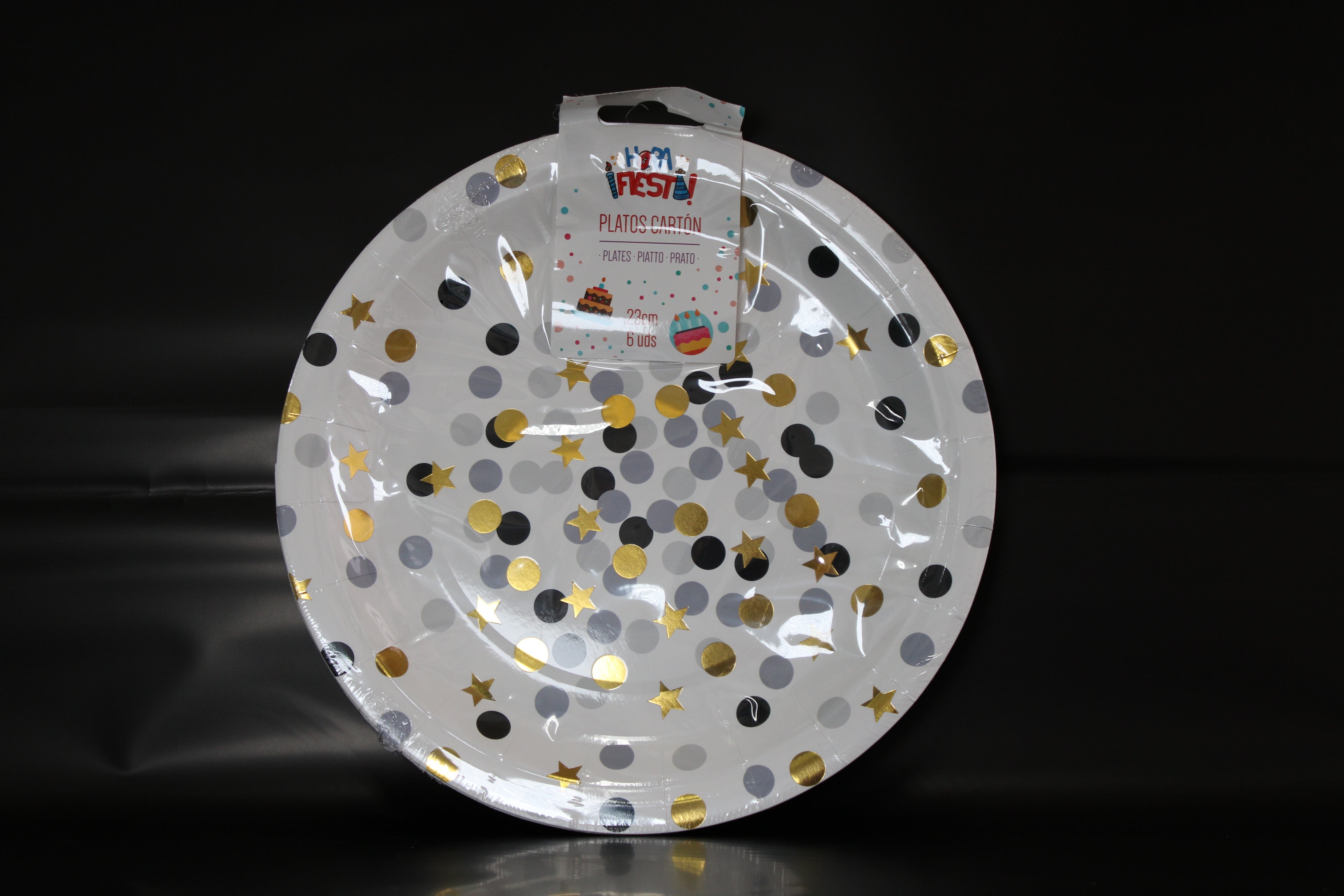 plato lunares Negro dorado 23cm