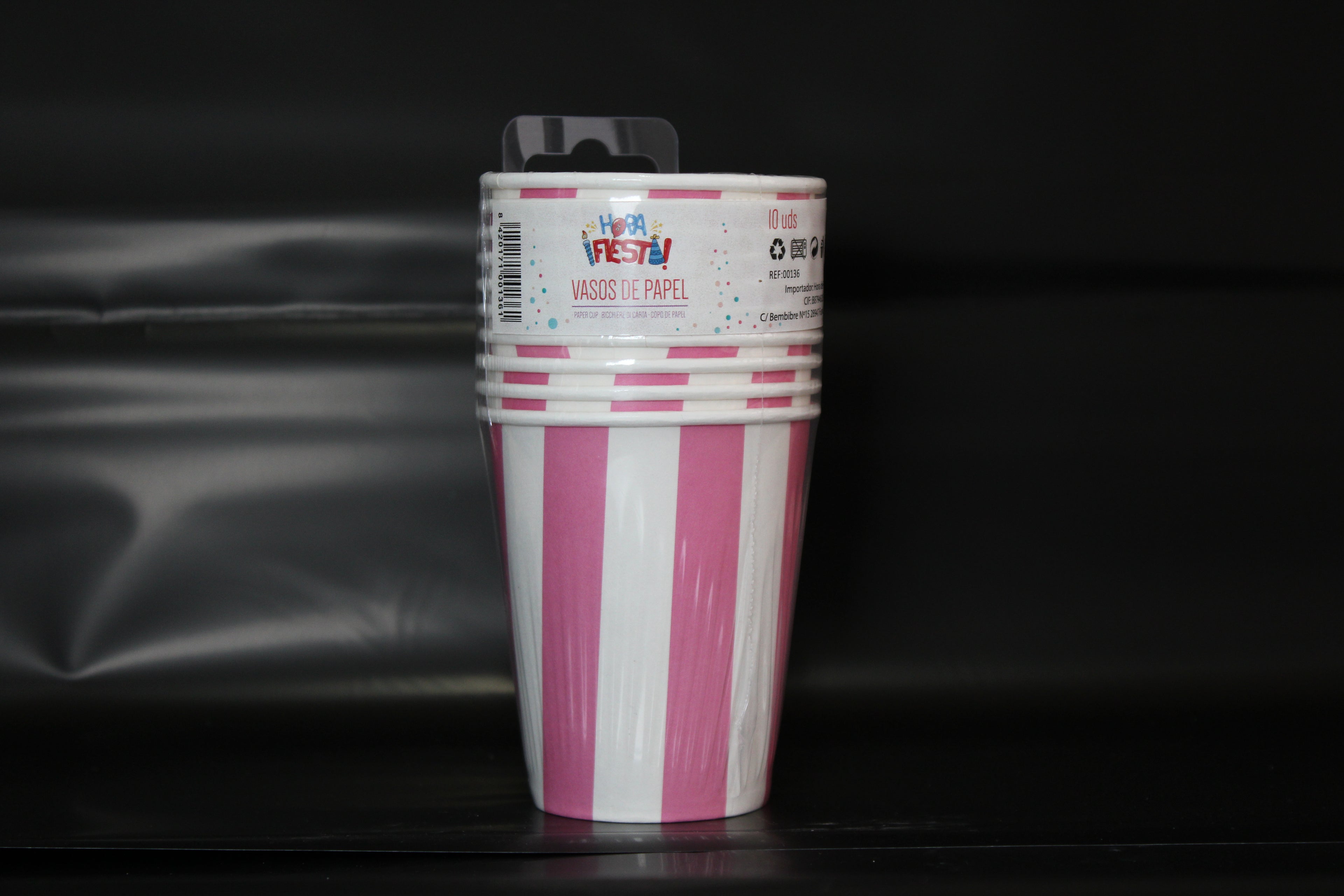 vaso raya rosada