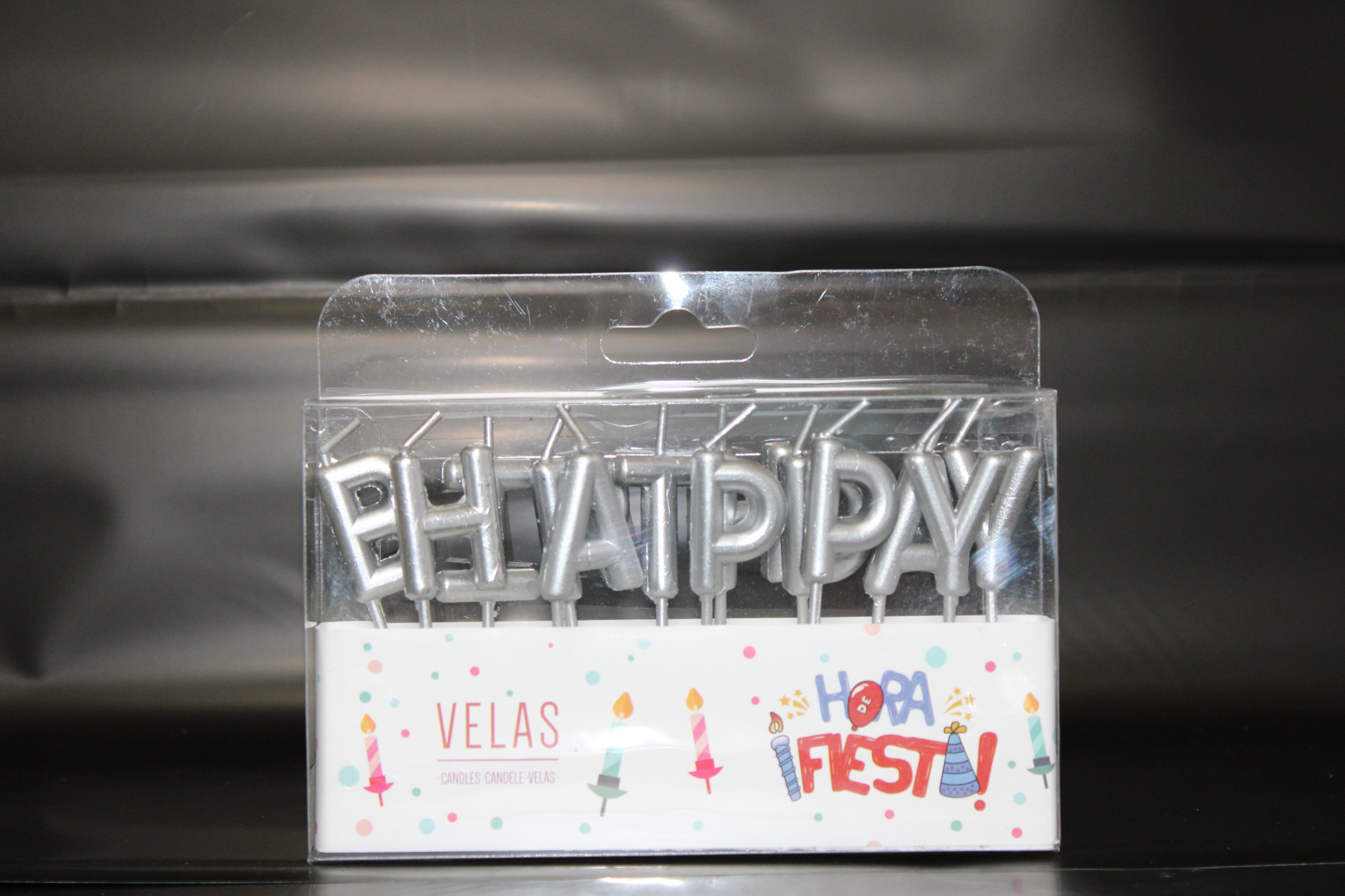 vela feliz cumpleaños plata